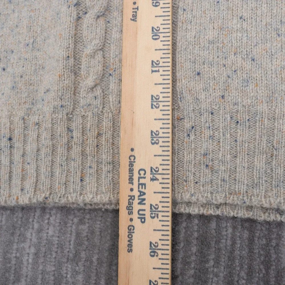 Vintage Country Squire Jantzen Shawl Collar Cable Knit Sweater Beige Mens Large